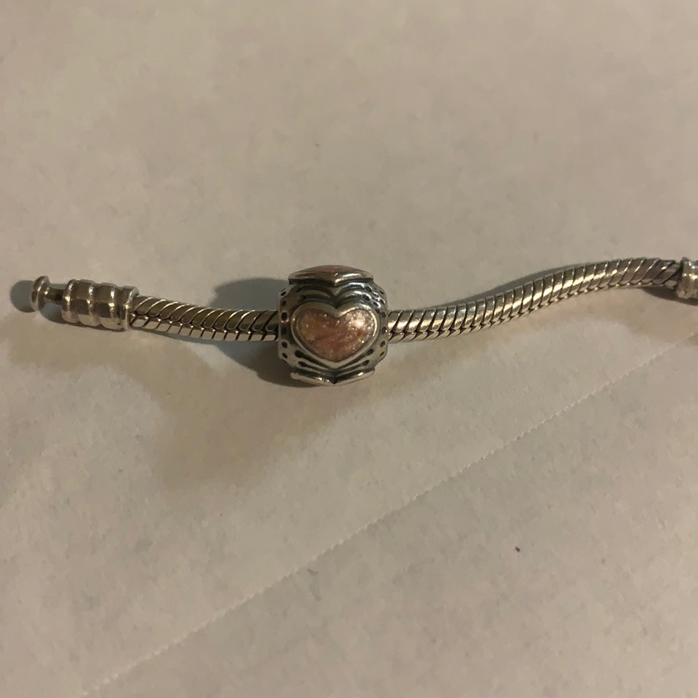 Retired Authentic Pink Enamel Pandora Heart Charm